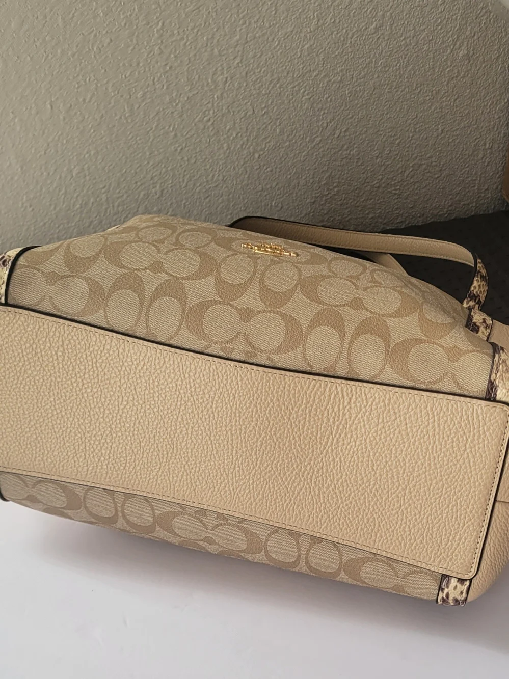 Coach Beige Signature Canvas Hobo Bag with See the photo for condition details